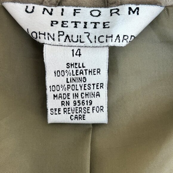 John Paul Richard Women's 100% Leather Jacket Taupe Trendy Winter Color Size 14 - Picture 4 of 10